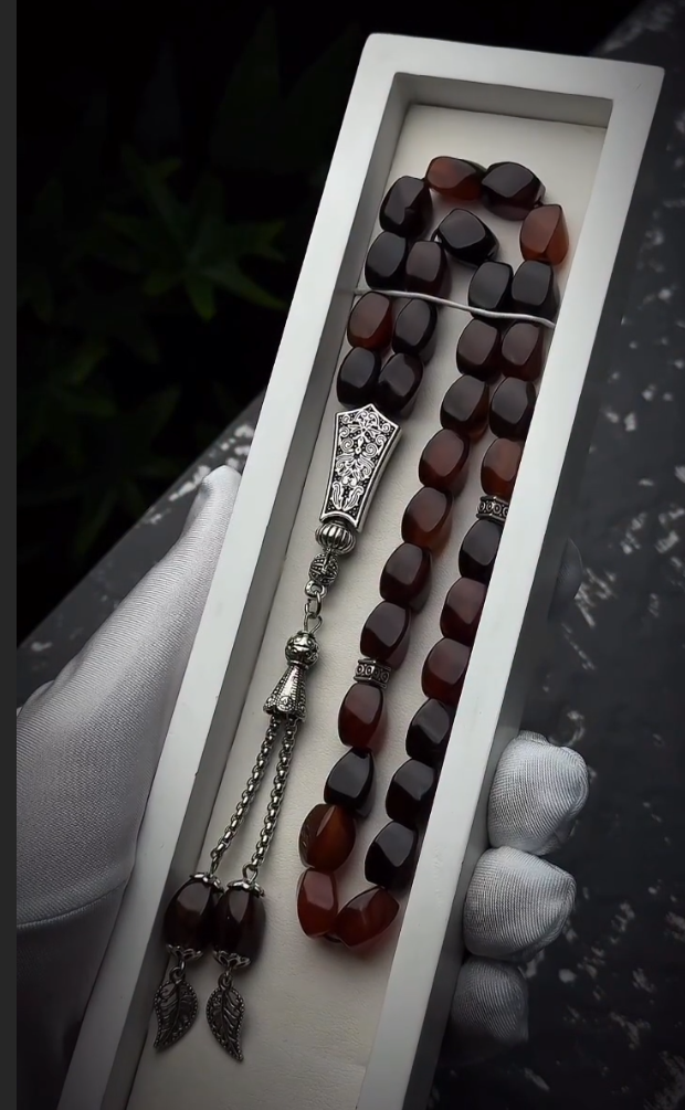 REAL Sulaimani Agate Aqeeq Islamic Prayer  Tesbih