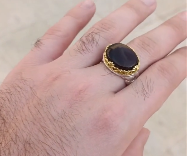 Miracle Red Agate Natural Stone Ring With Red Aqeeq Bracelet (Hifazat ka Pathar)