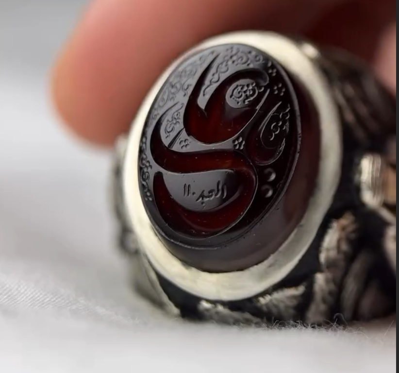 Prestige Hz. Ali Zulfikar  zircon stone Silver Men's Ring