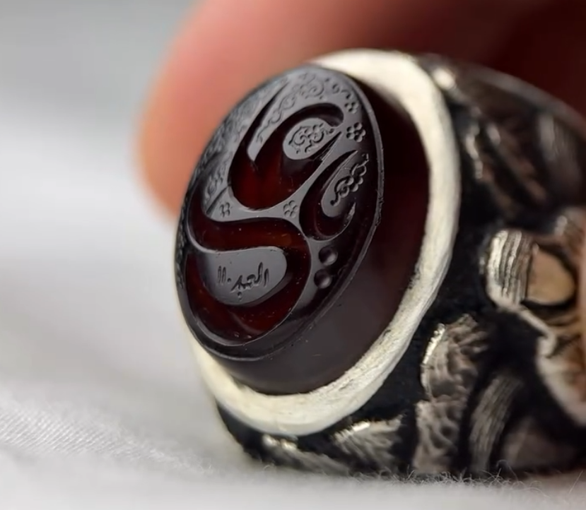 Prestige Hz. Ali Zulfikar  zircon stone Silver Men's Ring