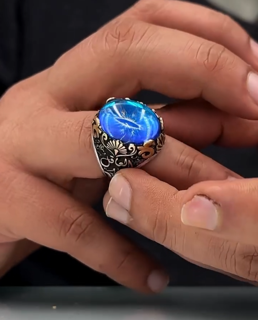 Oval Dragon Blue Eye RPG DND Crown Cosplay – VIP Ring
