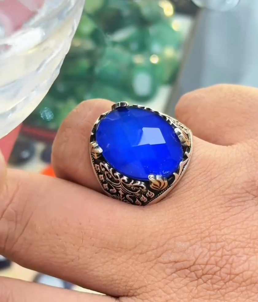 Natural Moonstone Stunning Colour Changing Stone Turkish Ring